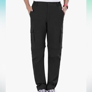 NONWE mens hiking convertible light weight quick dry black pants Sz-30x32.  O14